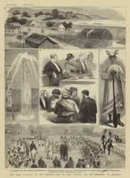 De Maori-moeilijkheid in Nieuw-Zeeland, bezoek van koning Tawhiao en zijn volgelingen aan Auckland